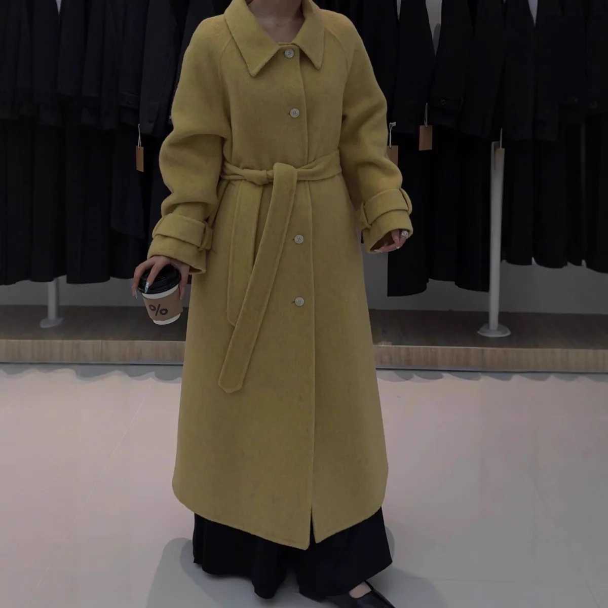 BJTZ 2025 Autumn Winter New Loose MidLength DoubleSided For Women Woolen Oversized DoubleSided Wool Coat JacketT251101