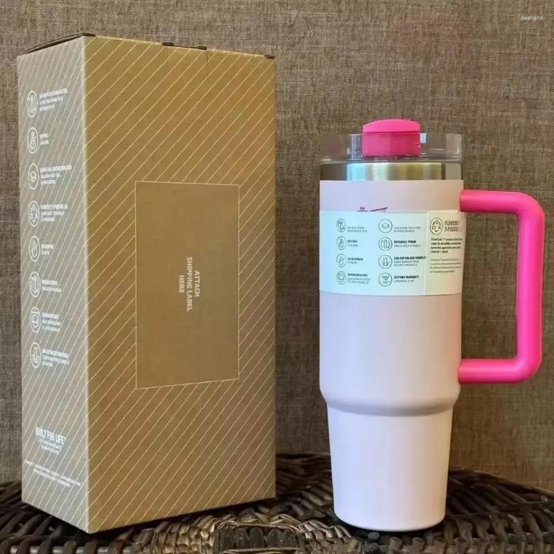 Water Bottles Star Purple 40oz Tumbler With Handle Straw Lid Stainless Steel Vacuum Insulated Car Mug Wall Thermal Iced Travel Cup
