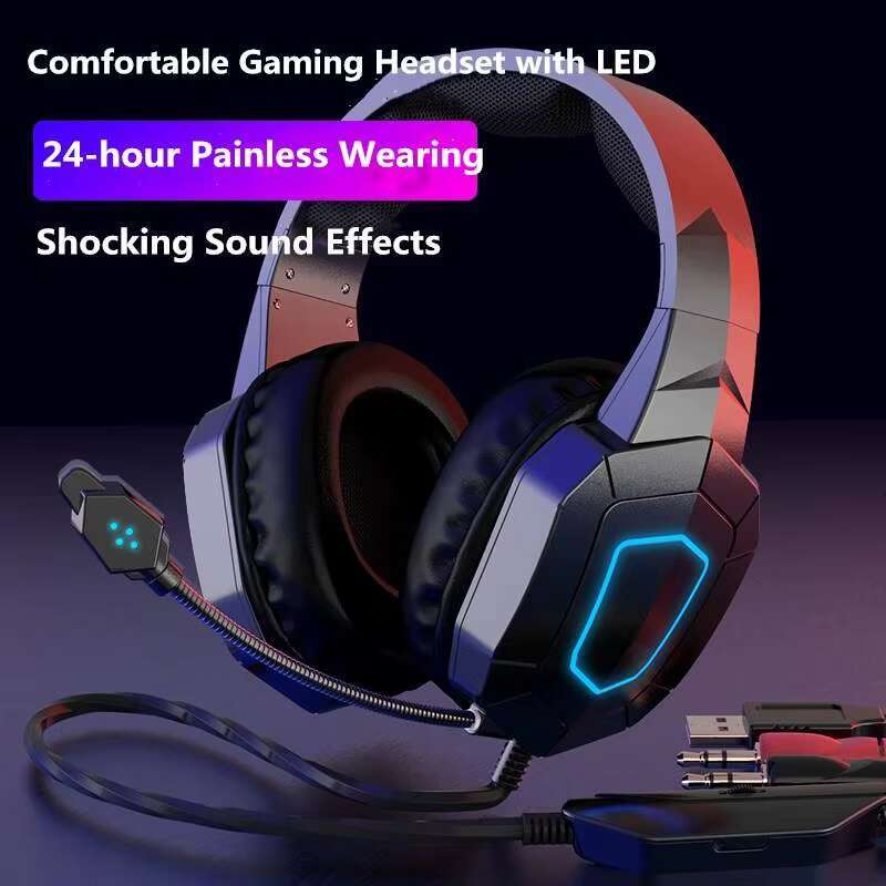 2020 Shenzhen Factory Newest Arrival Cool Comfortable Wearing USB Gaming Headphone With LED Light for Computer