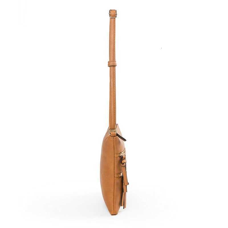 Ladies Crossbody PU Leather Leisure Pure Color Multifunctional Pocket Double Zipper Vertical Womens Bag Shoulder BagW251101