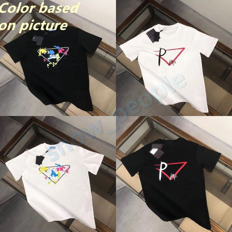 New T Shirts Designer Men Short Sleeve Tees Summer Fashion Graffiti Lettering Foil Print Vintage Black Loose Fitting Tops