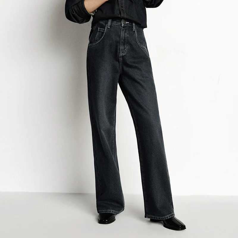 Semir Jeans Women Wide Leg Fleece Lined Comfortable High Waist Winter 2025 New FloorLength Pants with LegElongating Effect J251031