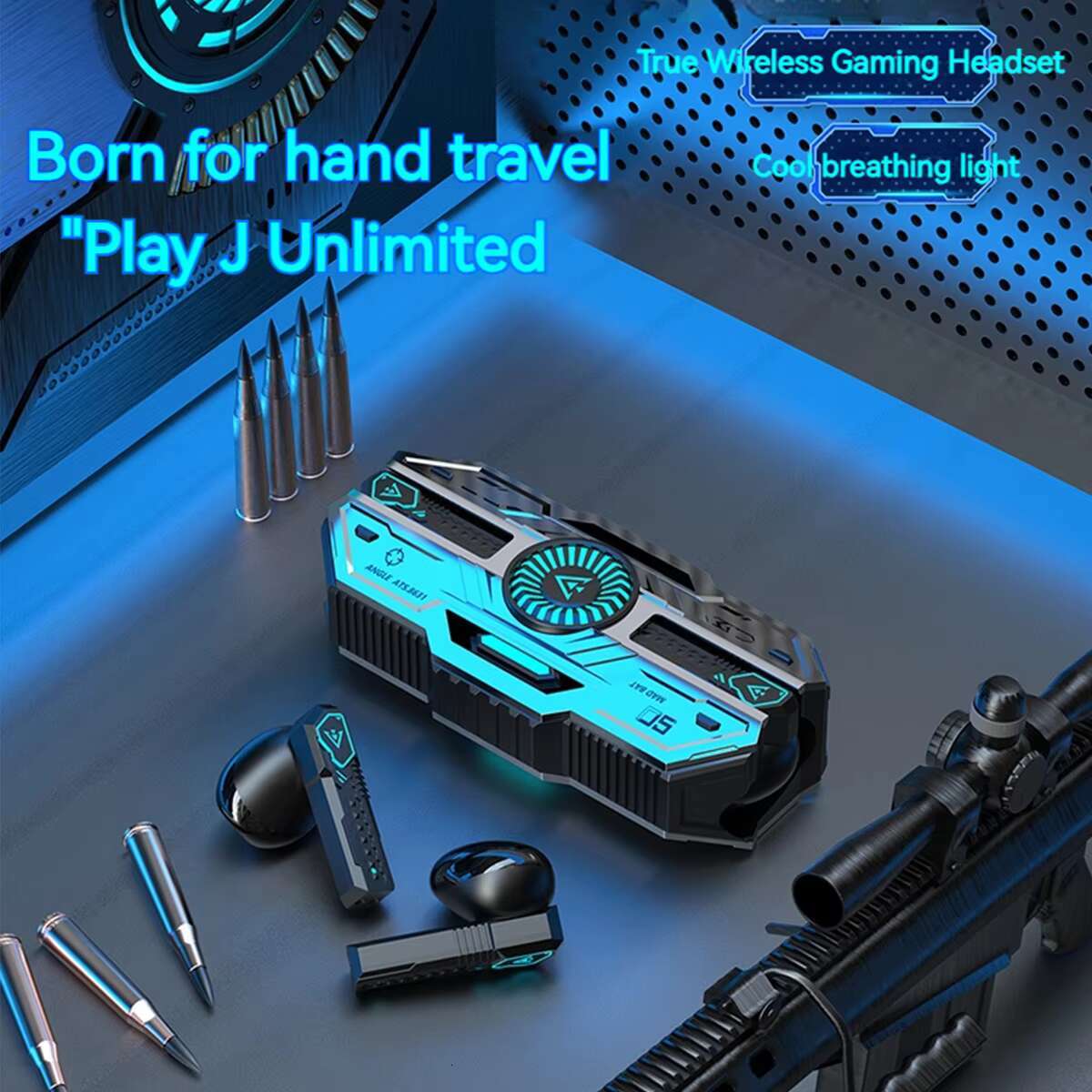 New nical Armour BT5.3 Wireless Gaming TWS Earphone Headphones With Game Music Dual Mode and LCD Light X37