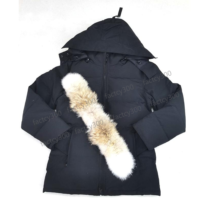 Doudoune Women Puffer Coat Classic Down Jacket Femme Outdoor Jassen Outerwear Real Coyote Fur Warm Hooded Windproof Waterproof Padded Thicken Coat Hiver Parka