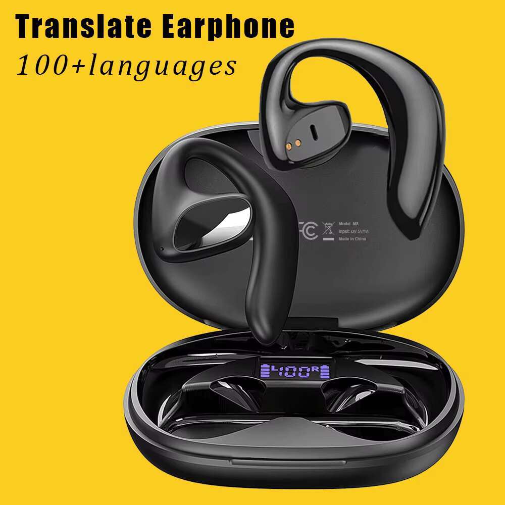 New M8 Multilanguage Translating Earbuds Noise Reduction Mini Earphones Translator Wireless BT 5.3 Interpreting Headphones