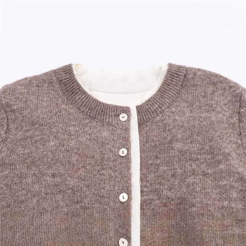 PRINTKAOIR Autumn Women O Neck Knit Cardigan Solid Color Long Sleeve Button Sweater For Daily Wear Outdoor Activity StreetwearT251101