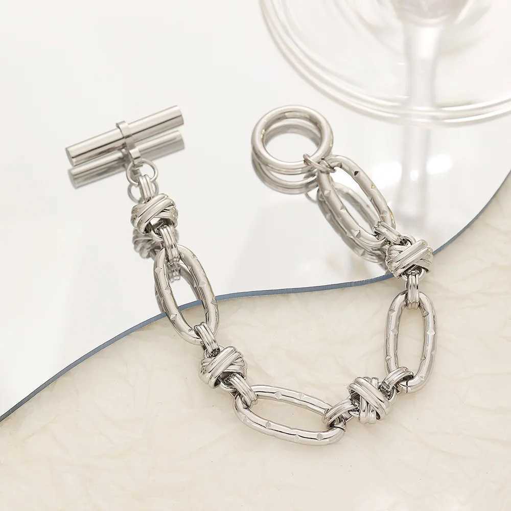 New Hip Hop 316L Stainless Steel DIY Chain Bracelet Suitable for Women Heavy Fashion Aesthetics Punk Jewelry Y250329