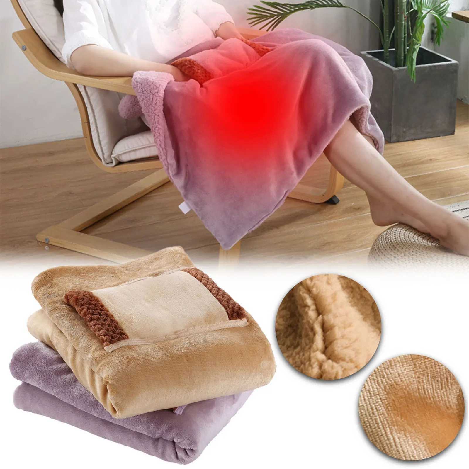 Heated Blanket Portable Electric USB Heated Throw Blanket Soft Flannel Winter Laps Blanket for OfficeDesk X251101