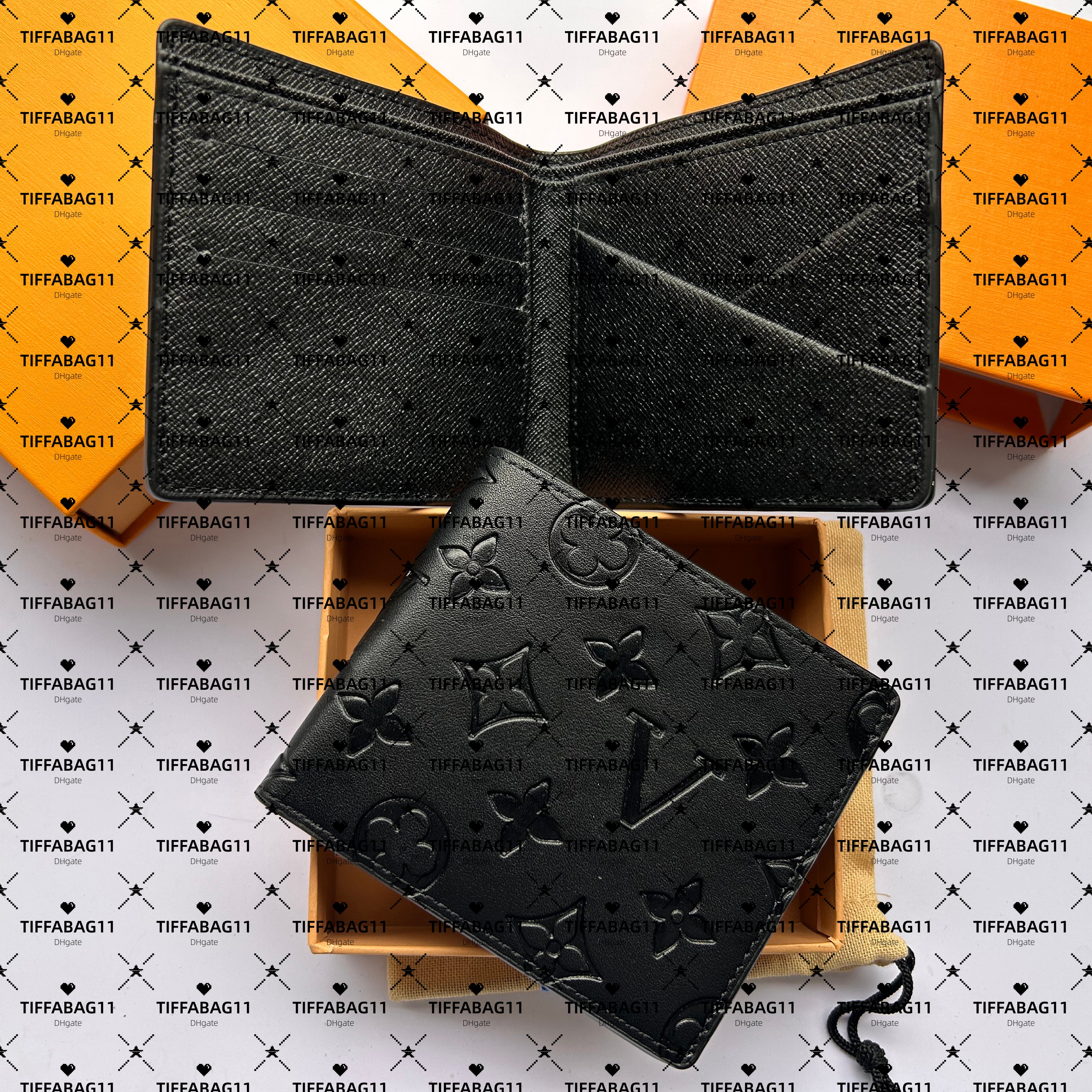 High quality Designers Luxury Genuine Leather Wallets cardholder France Paris plaid style luxurys mens wallet designers women wallet Purse Crossbody Bag with box