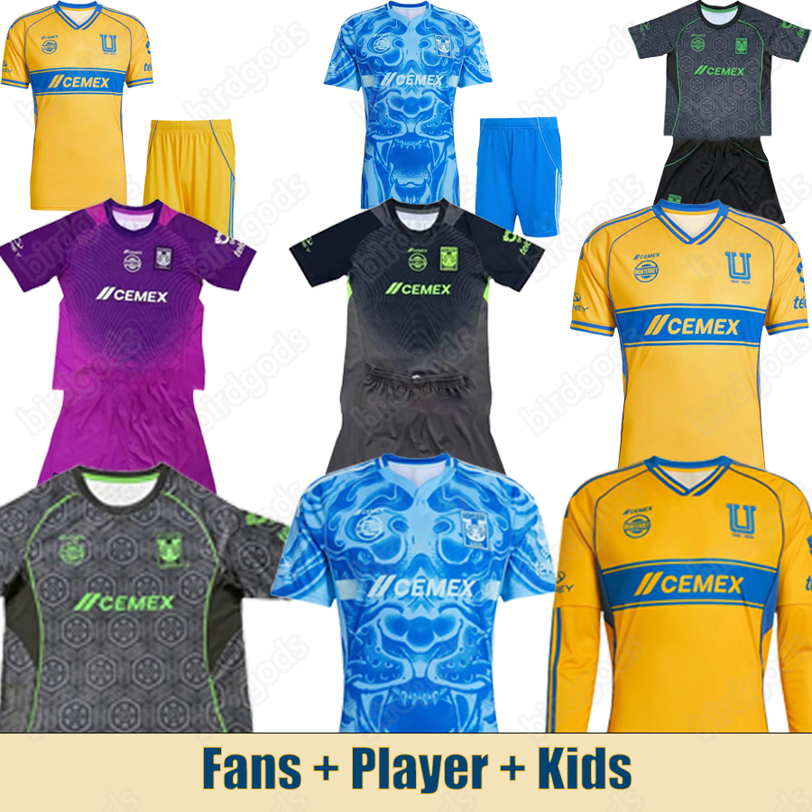 tigres uanl 25 26 soccer jerseys shirts GIGNAC NICO D. REYES PIZARRO AQUINO L. QUINONES CORDOVA 2025 2026 football Home Away Third Kids socks Fans Player Mens Womens Kit