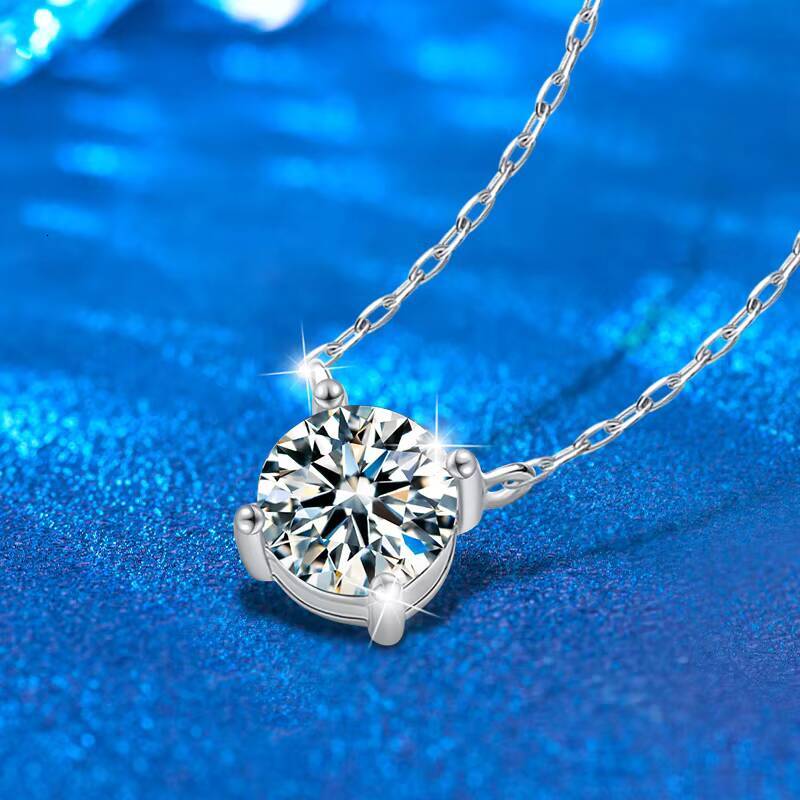 123CT Moissanite Pendant Necklace for Women Men 925 Sterling Silver Cuban Chain Jewelry Gifts