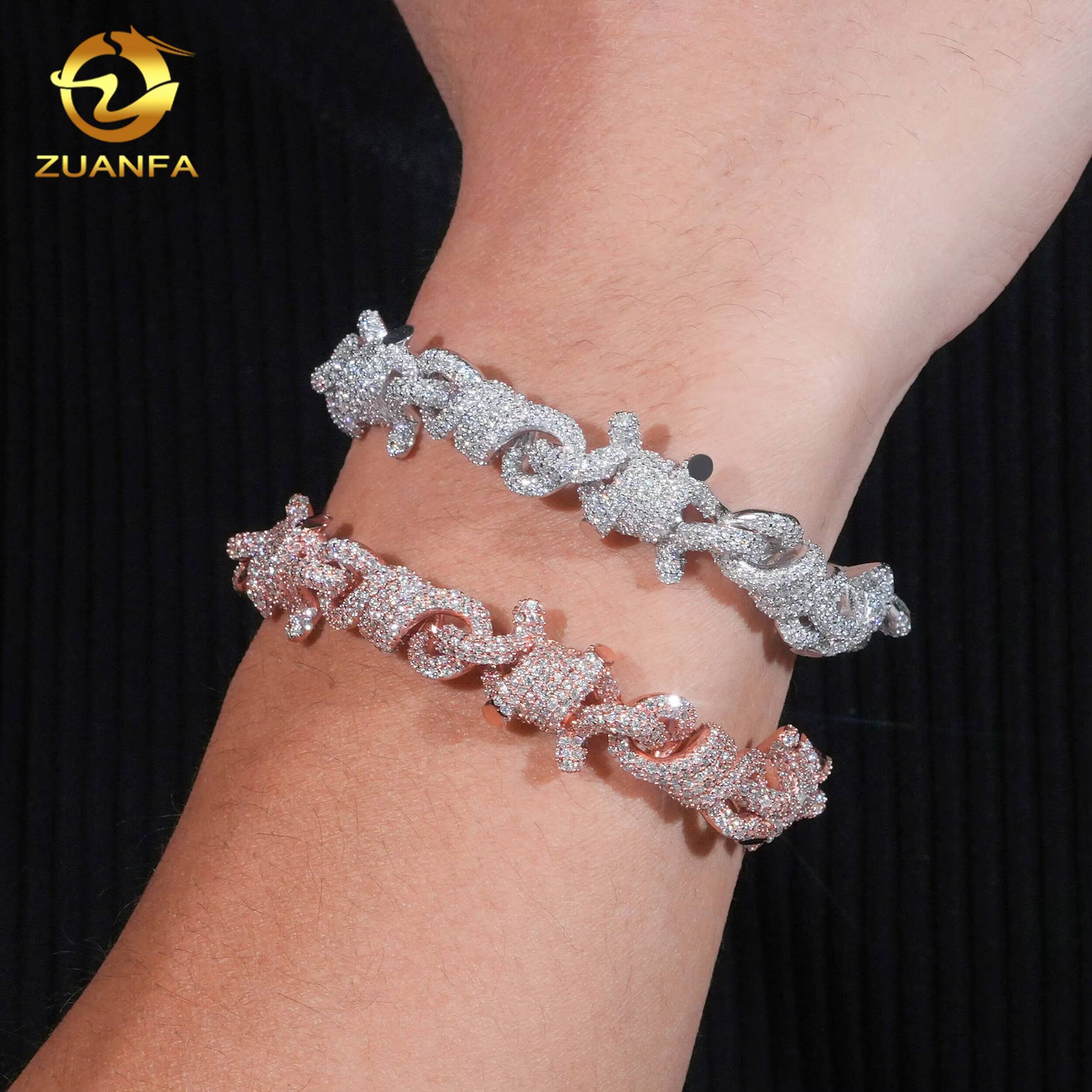 New Design 15mm 3d Wire Moissanite Bracelet Cuban Link Chain Moissanite Cuban Chain Moissanite Cuban Link Bracelet