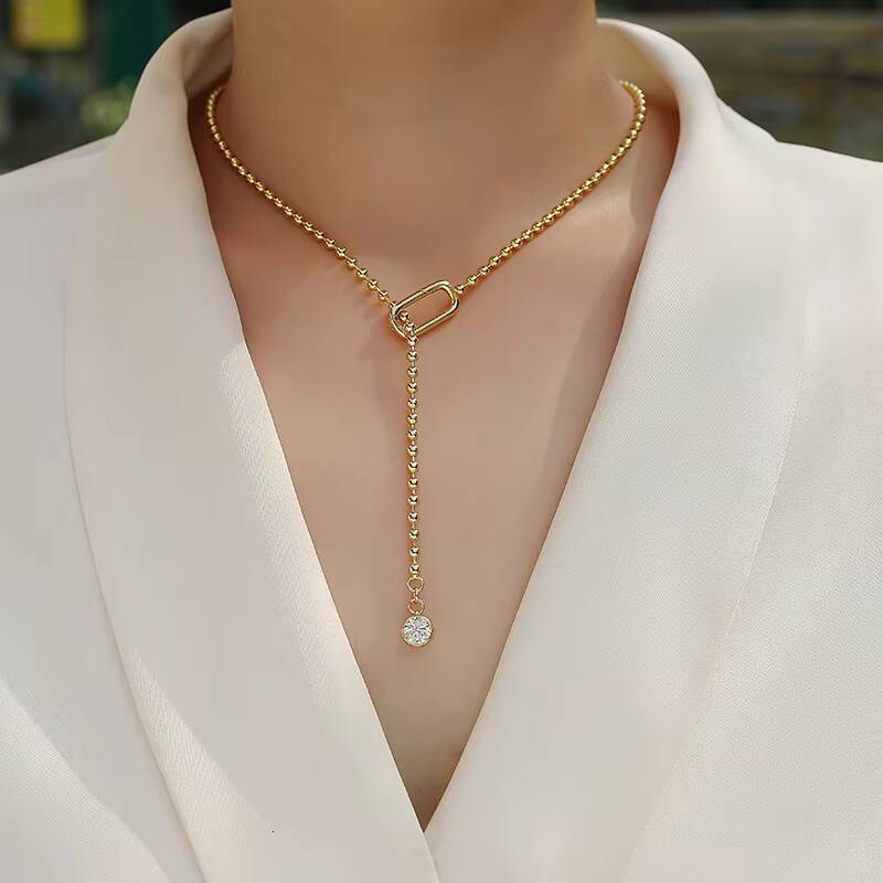 Bubble Moissanite Diamond Pendant Gold Plated Silver Necklace Women Fine Collarbone Chain Ajustable Moissanite Chocker Necklace