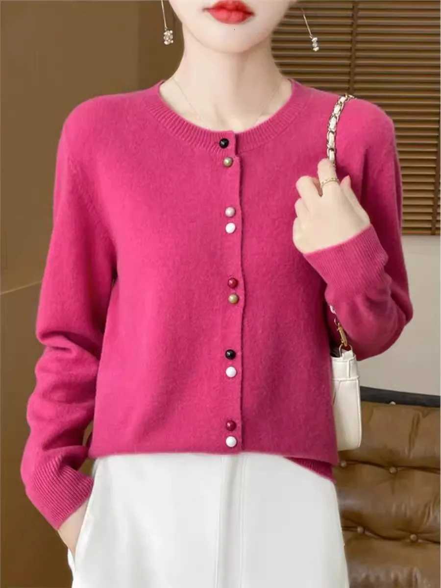 Women Cardigans Autumn Winter Oneck soft Solid Sweater Long Sleeve Single Breasted Knit Cardigan Spring Fashion Korean JumperT251101