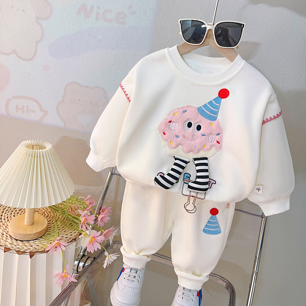 babydesigner clothes 2025 Girls 2-Piece Set Long Sleeve Outfit Cute Baby Clothes Comfortable Spring Fall Toddler Wear