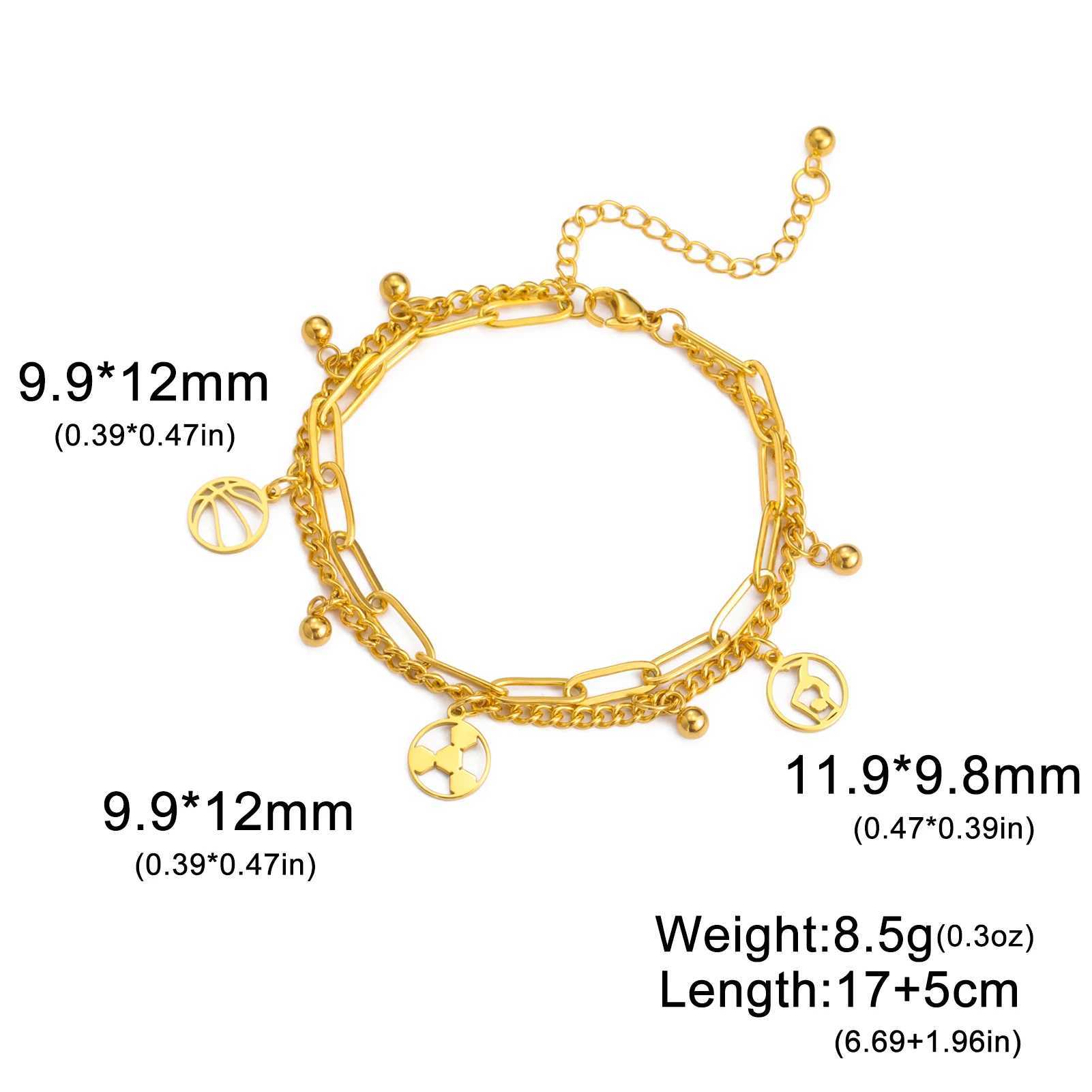 Cazador Stainless Steel Sports Basketball Football Yoga Charm Womens Bracelet Fashion Bracelet Jewelry Wholesale 2025 New Y250329