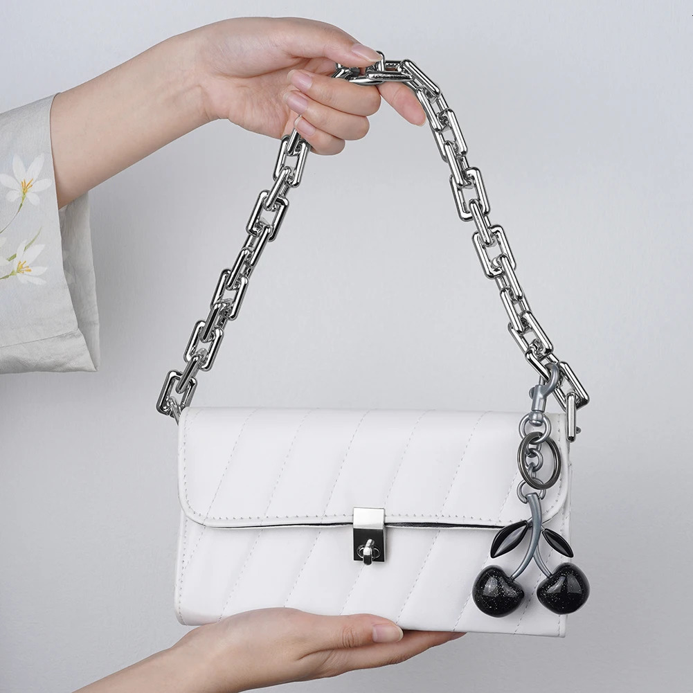 Black Cherry Charm Accessories Handbag Pendant Cute Cherry Charm Keychain Bag Decorative Shoulder Bag Wallet and Wallet 250326