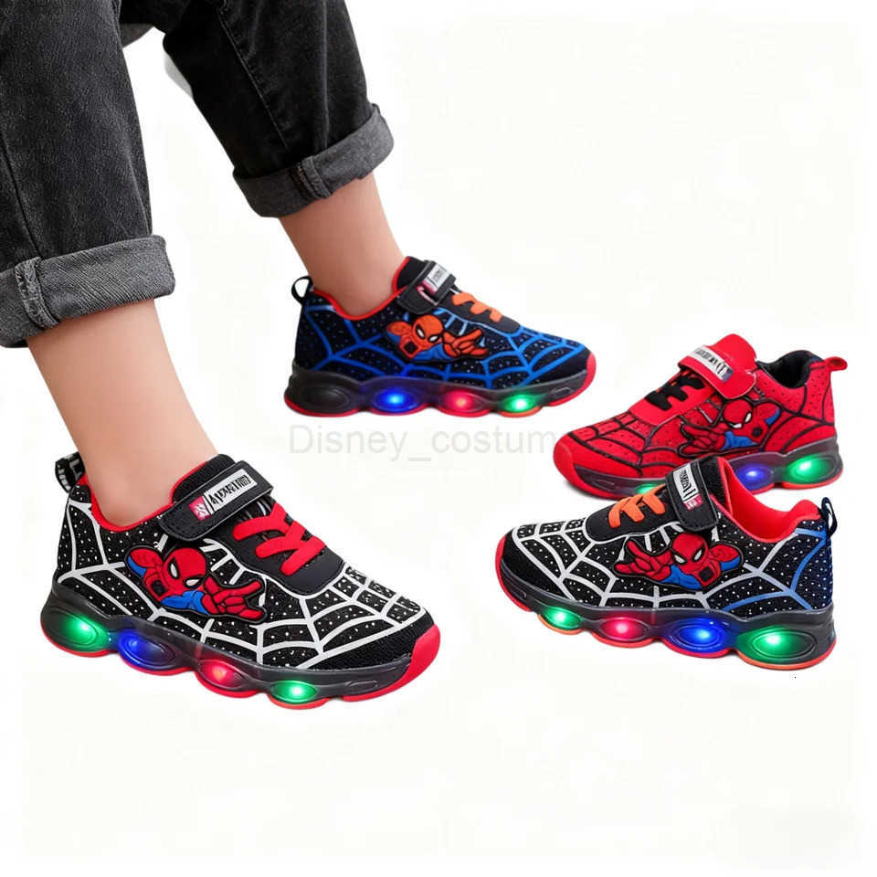 Disney Children Luminous Shoes For Boys Gilrs New LED Lighted Soft Spring Baby Kids Sneakers Infant Tennis Breathable H251101