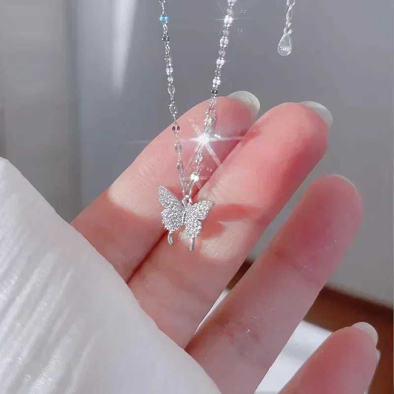 Fashion Women Crystal Zircon Pendant Necklace for Women Girl Crystal Chain Necklace Punk Party Jewelry butterfly necklaceC250407