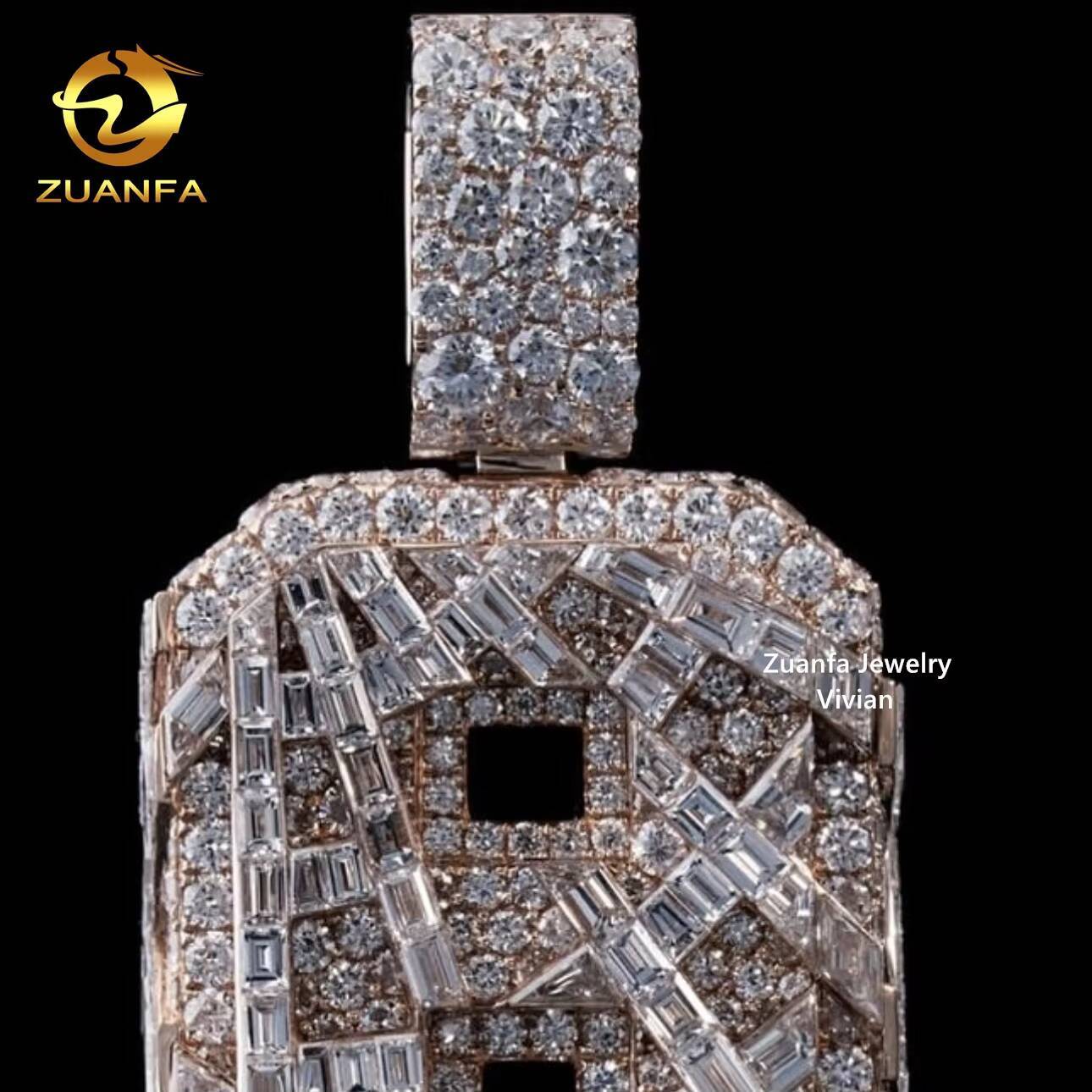 Custom Luxury Fashion Hip Hop VVS Moissanite Pendant Sterling Silver 925 Fine Jewelry with Iced Out Moissanite Letter Pendant