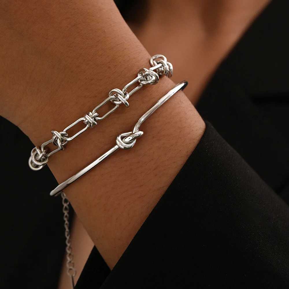 Stainless Steel Bracelets 2 Popular Creative Knot Bracelets Vintage Design Bracelets Womens Jewelry Unusual Gifts New Y250329