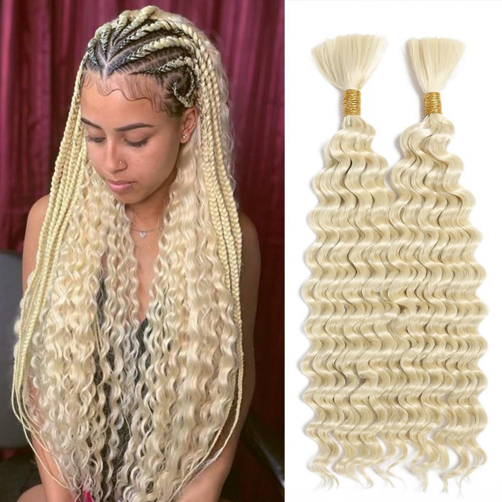 Deep Wave Bulk Human Hair for Braiding No Weft Human Braiding Hair For Boho Braids Brazilian Human Hair Extensions 33# 250107