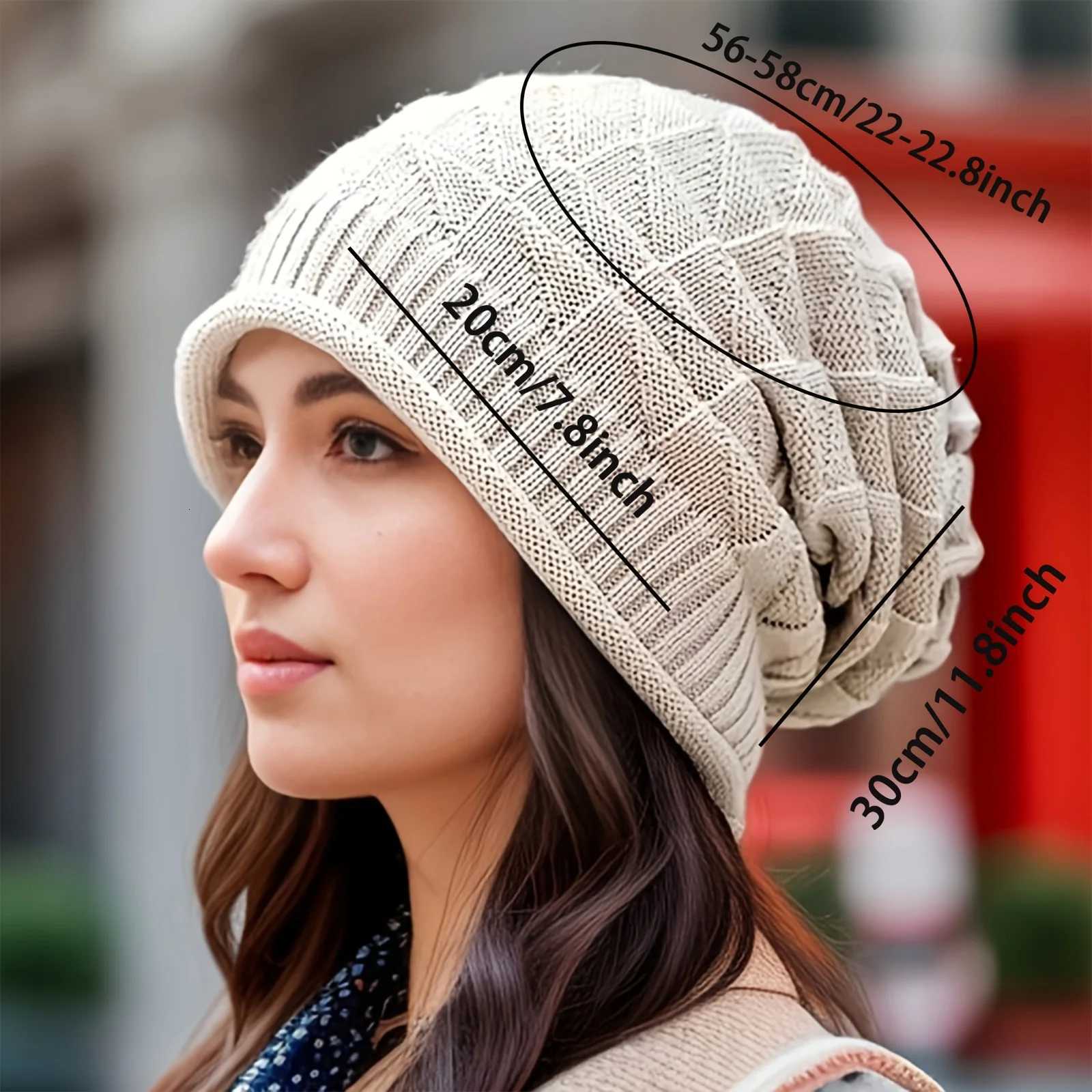 Lightweight Knit Cap Elastic Winter Knitted Beanie Hat with Fashionable Polyester Chunky Slouch and Hand Washable Ear WarmersXJ251101