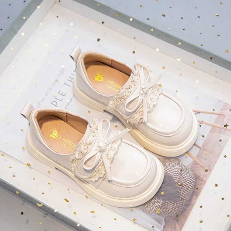 Versatile Girls Leather Shoes 2025 Spring New Kids Casual Shoe Simple Girl Bow Princess Shoes Anti Slip Child Performance ShoeT251101