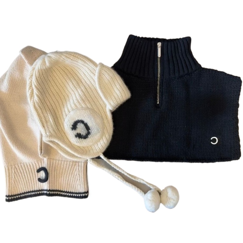 Luxury Designer Scarf Beanie Brand Hat Scarf Sets False Collar Shawl Women Men Winter Outdoor Ski Warm Unisex Hats Set High-quality New Model Gifts