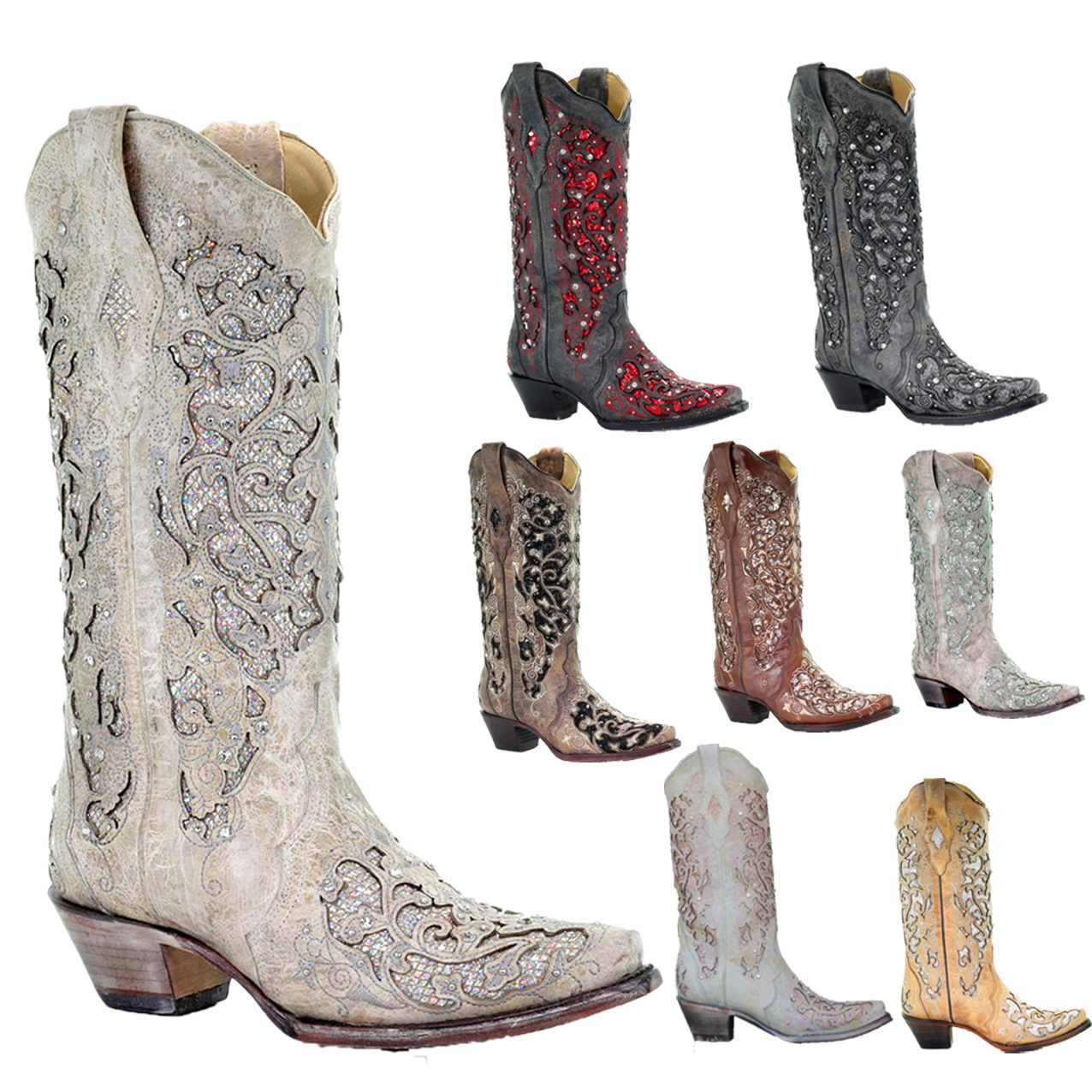 Solid Colored Women's Ethnic Style Embroidery Retro High Tube Boots with Thick Heels