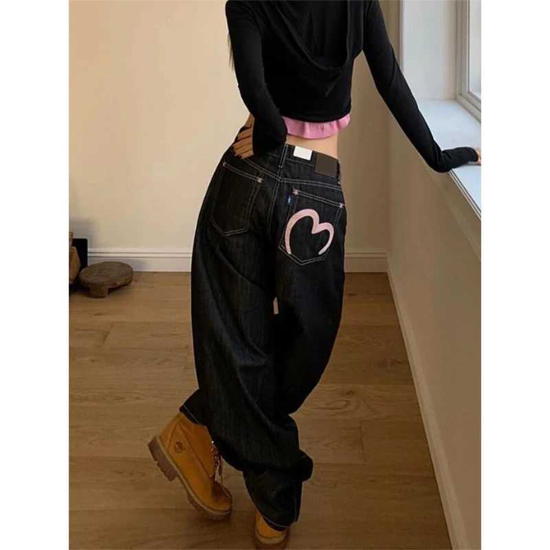 2025 Autumn Vintage 90s Punk Street Baggy Harajuku Jeans Womens Casual Mop Full Length Pants Y2K Aesthetic Style Denim Trouser J251031