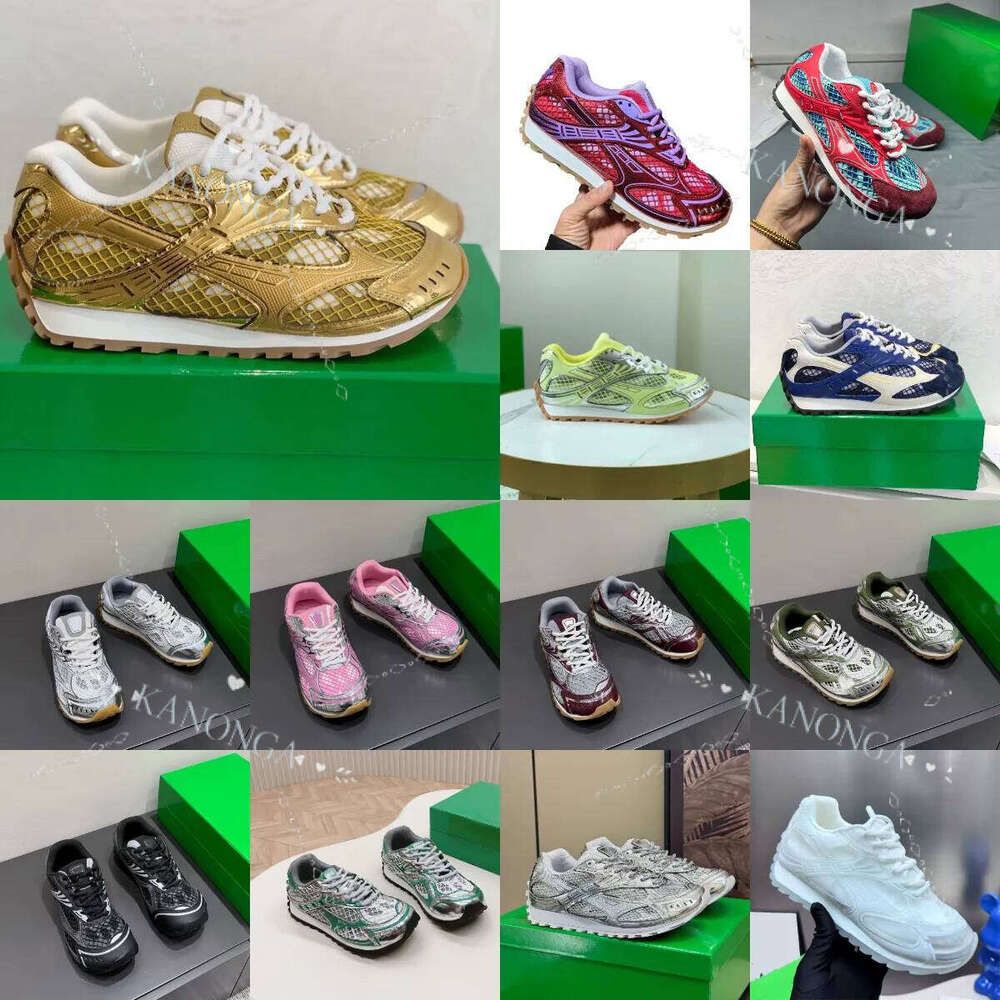 Size 35-46 Designer Gold Sneakers Casual Shoes Women Shoe Stylish Unique Fishnet Upper Men Vintage Versatile Lightweight Technical Mesh Runner Sneaker