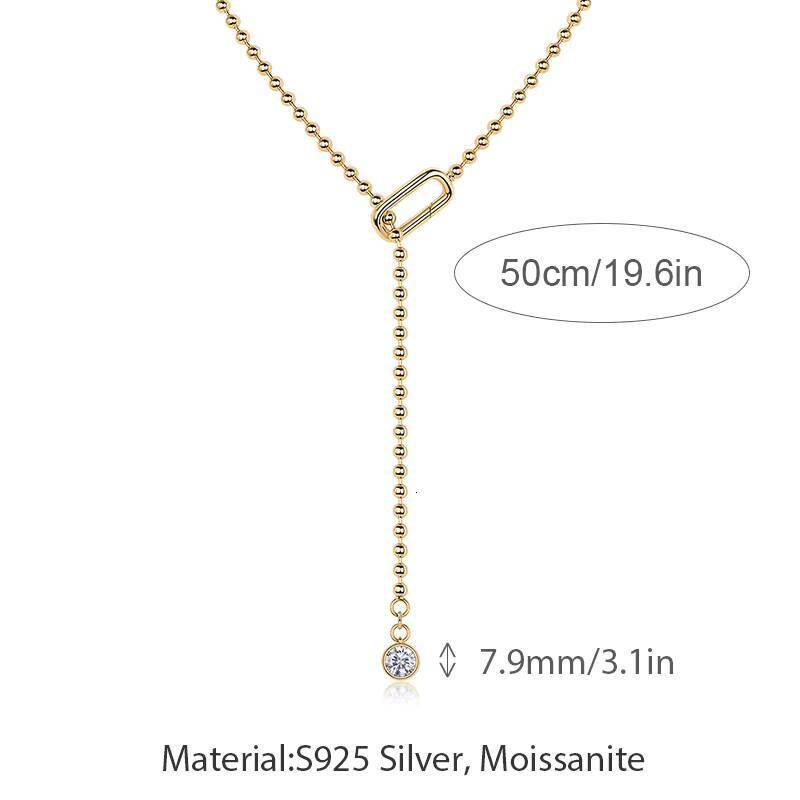 Bubble Moissanite Diamond Pendant Gold Plated Silver Necklace Women Fine Collarbone Chain Ajustable Moissanite Chocker Necklace