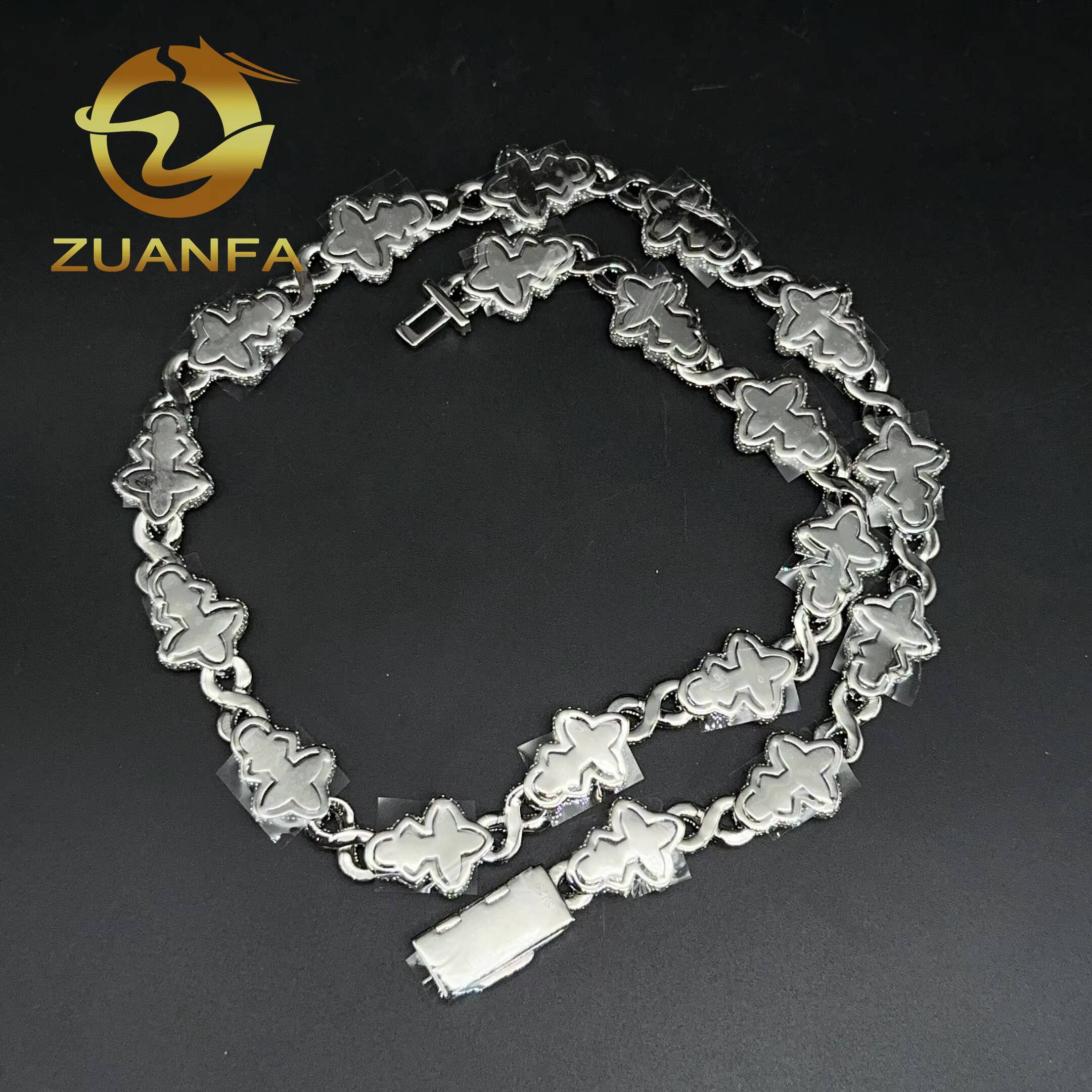 925 Silver Cuban Link Chain Moissanite Hip Hop Jewelry Iced Out Cross Cuban Chain Necklace With GRA Certificate