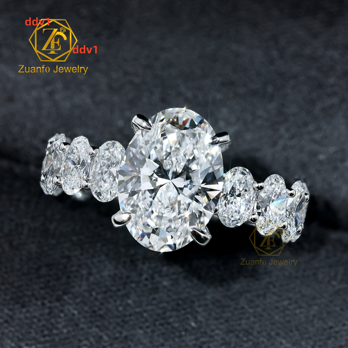 GIA IGI Certified Customized 14k 18k Solid Gold Oval Lab Grown Diamond Ring CVD HPHT 1ct to 5ct for Men Women Engagement