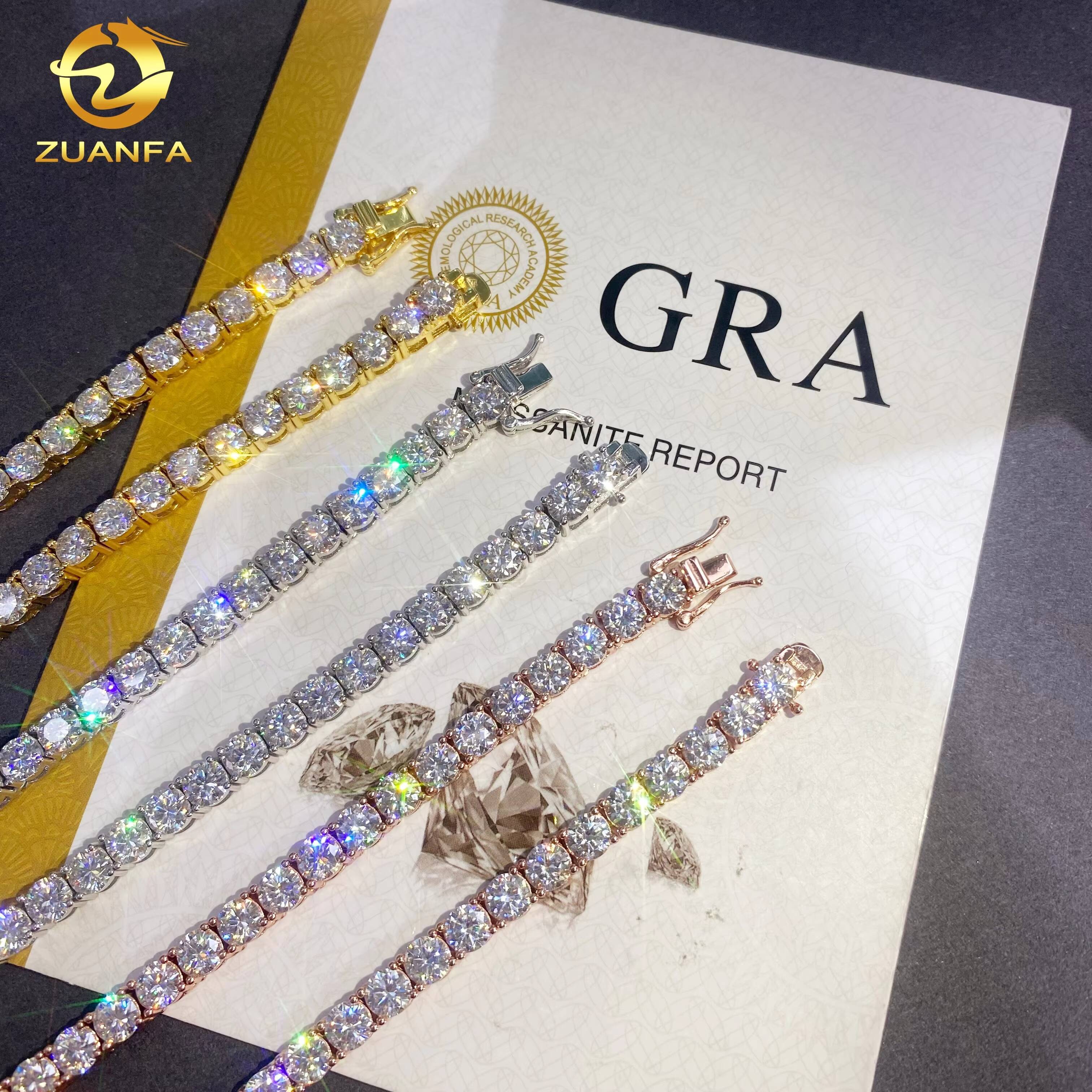 5mm VVS D Moissanite Diamond Fine Hip Hop Jewelry 925 Silver Iced Out Oval Cut Diamond Cross Pendant Tennis Chain Necklace