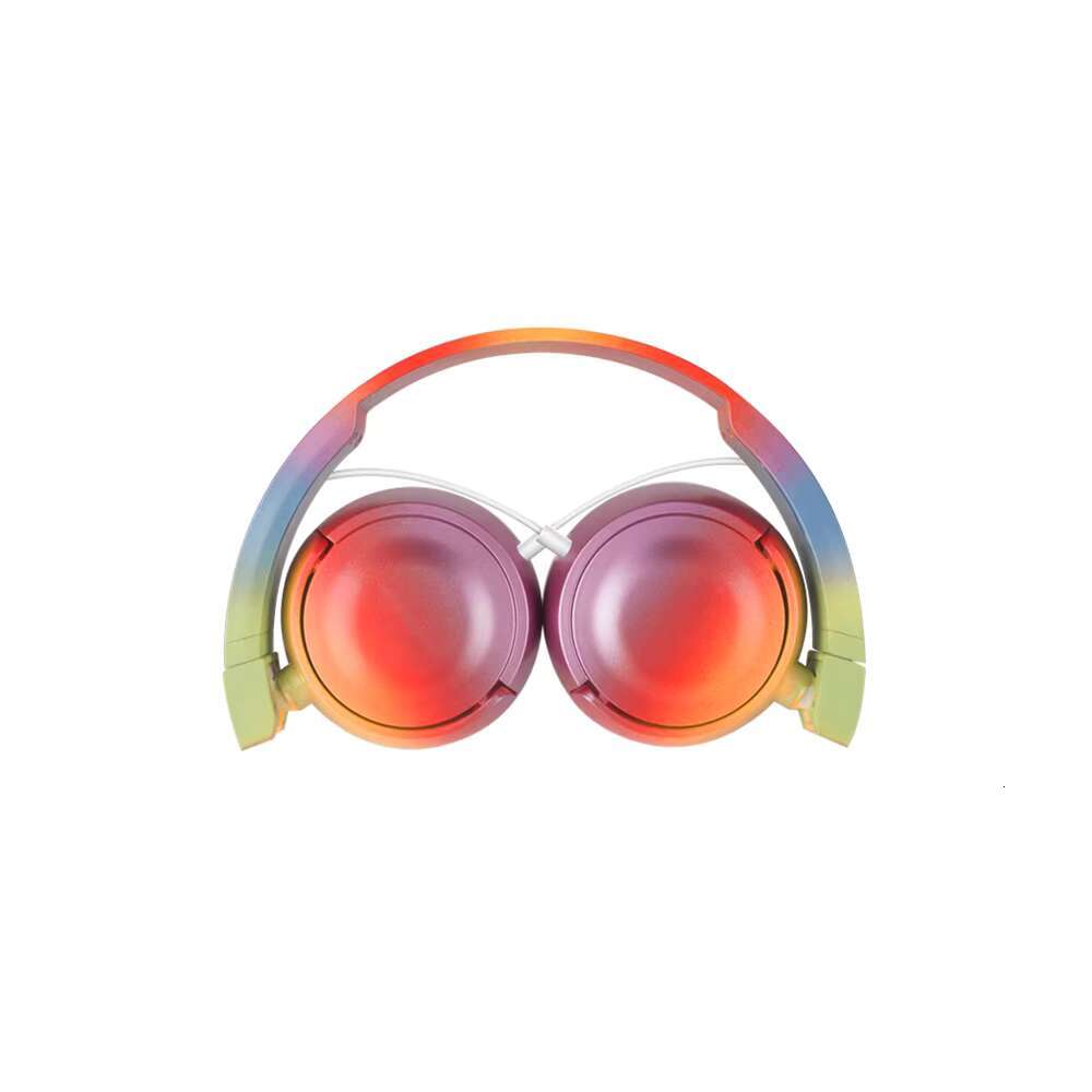 Cool Rainbow Design Stereo Headphones 3.5mm Interface Music Pops Wearable Headset New Gift Idea