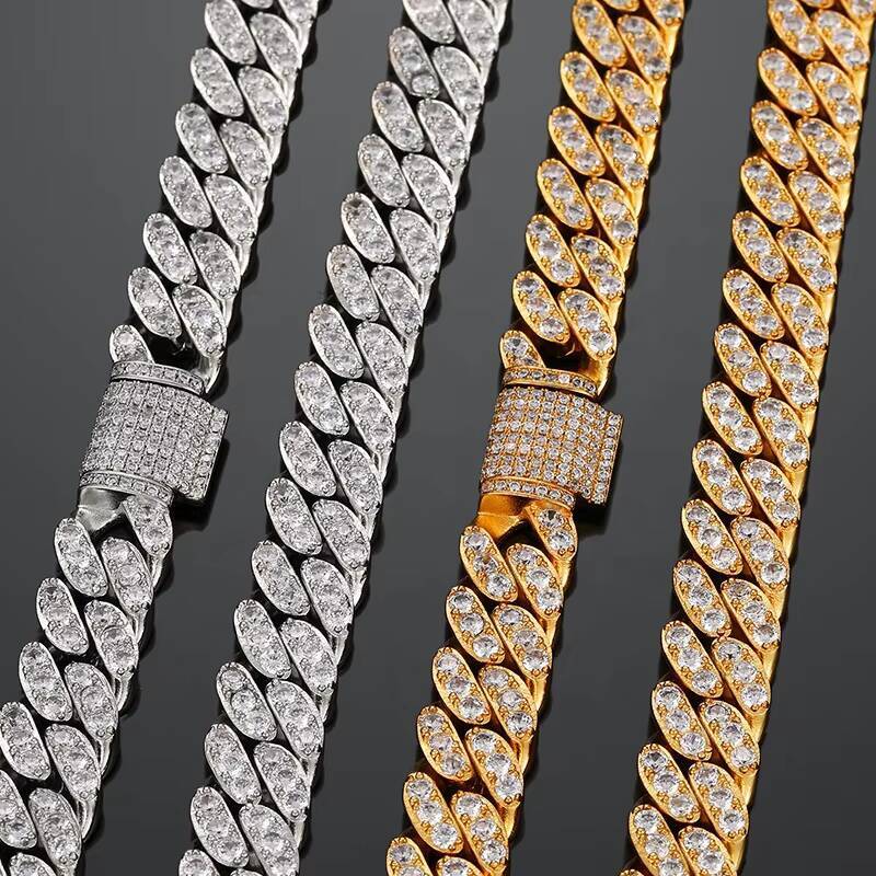 New Design Fine Jewelry Hip Hop Iced Out MoissaniteMoissanite Cuban Link Chain Necklaces