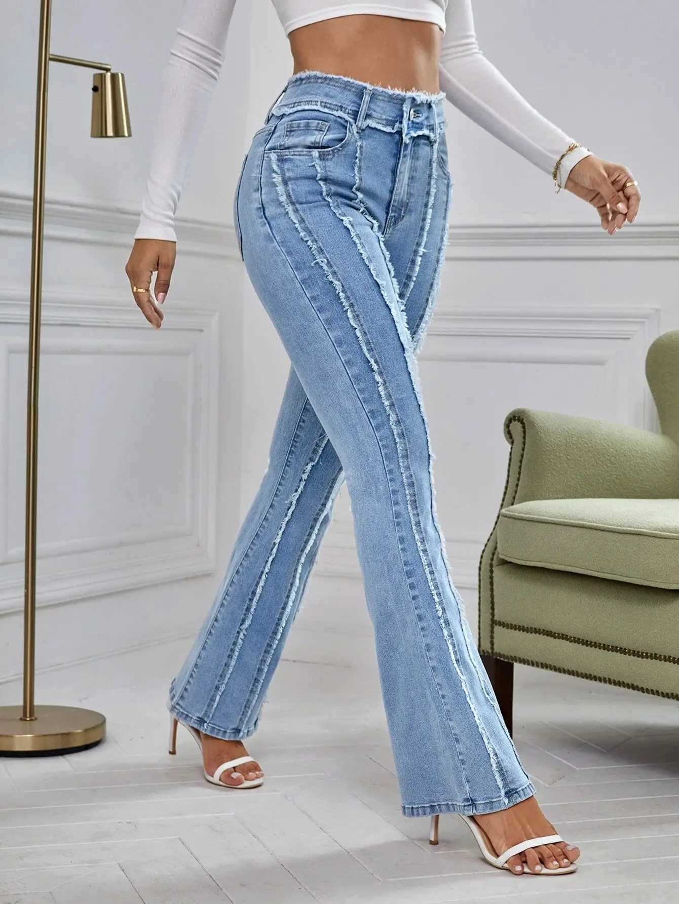 Flare Jeans Women Skinny High Waist Aesthetic Y2k Denim Trousers Vintage Washed Retro Mopping Korean Fashion Street Flash J251031