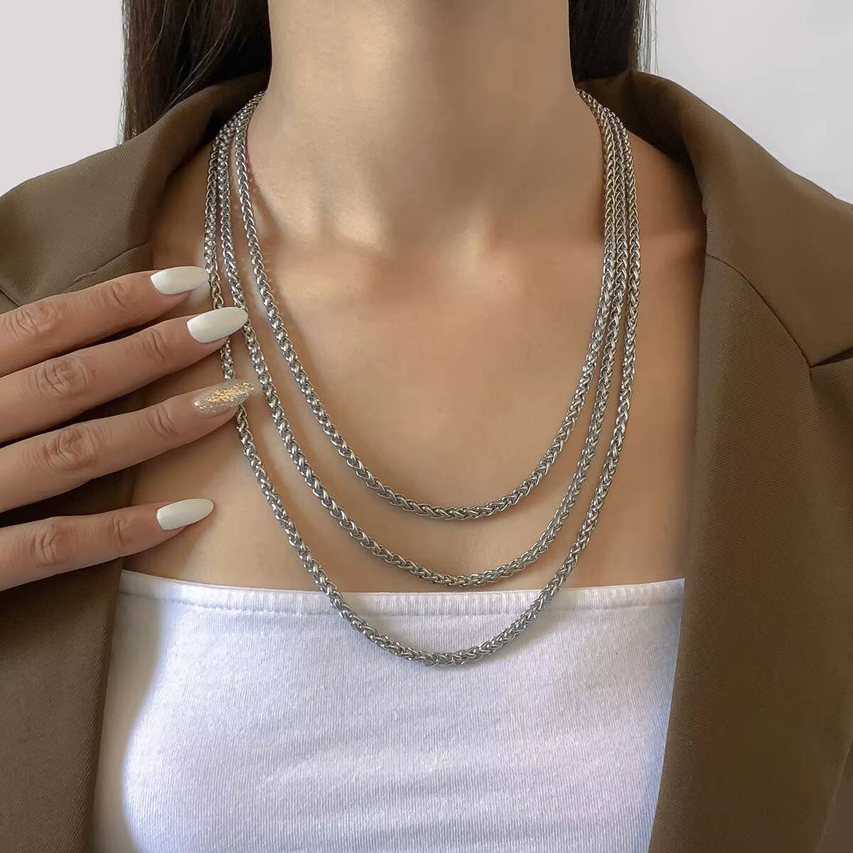 RINNTIN SC29 925 Sterling Silver Twisted Rope Chain 1215172333mm Real Solid Silver Twist Rope Chain for Men Women