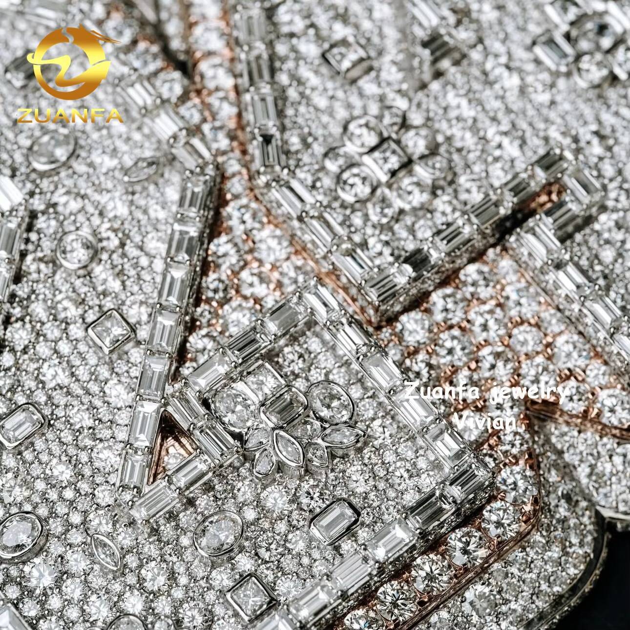 3inches Custom Iced Out Sterling Silver 925 VVS Moissanite Diamond Hip Hop Chain Pendant