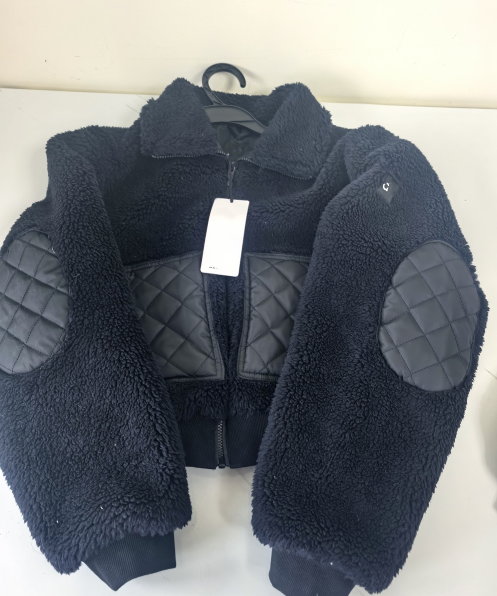 A680 Unisex Cashmere Collar Short Thick Zipper Coat Casual Cotton-Padded Warm Jacket