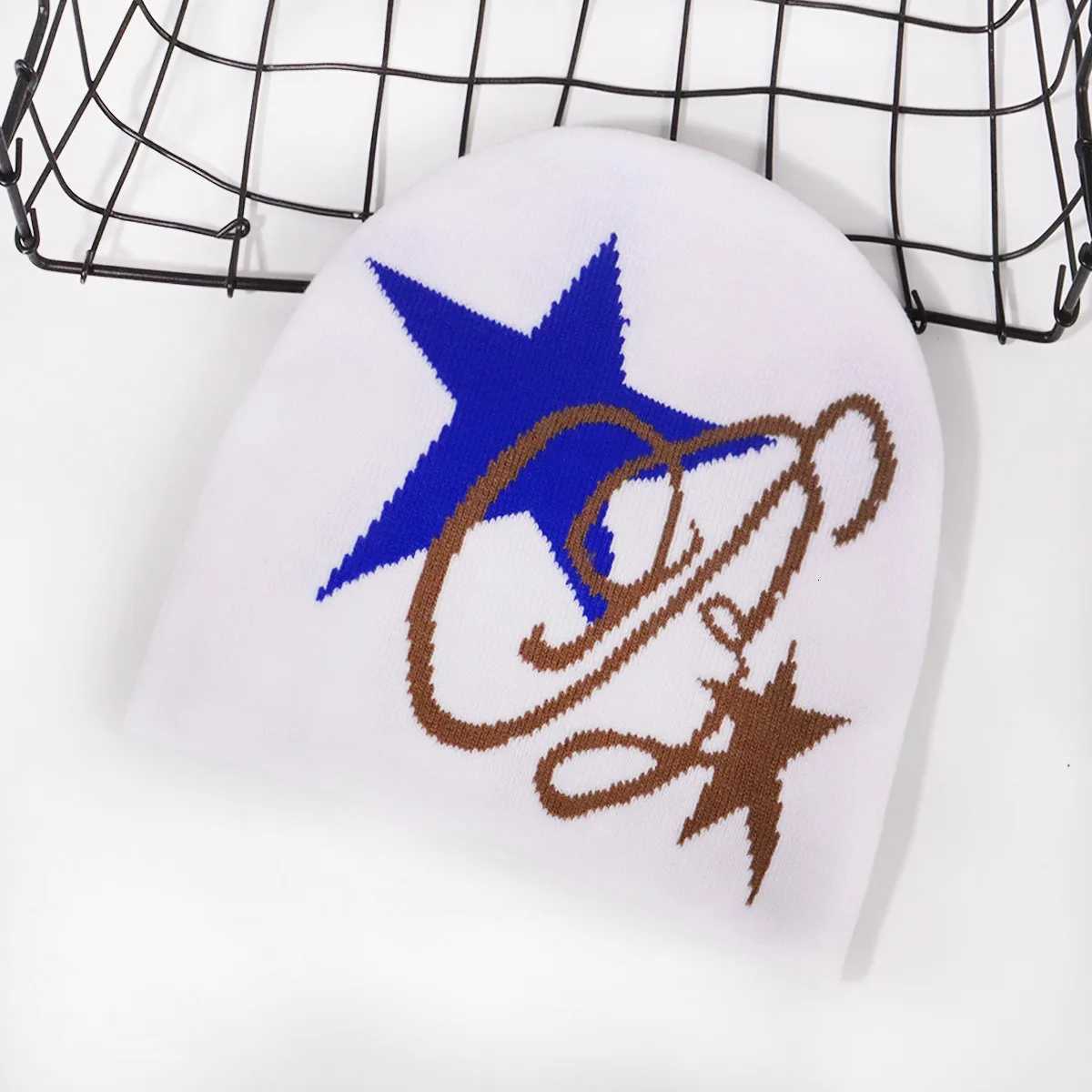 Star Letter Print Knit Beanie Soft Warm Winter Hat for Men Women Trendy Stretchy Skull Cap Cozy Fleece LinedXJ251101