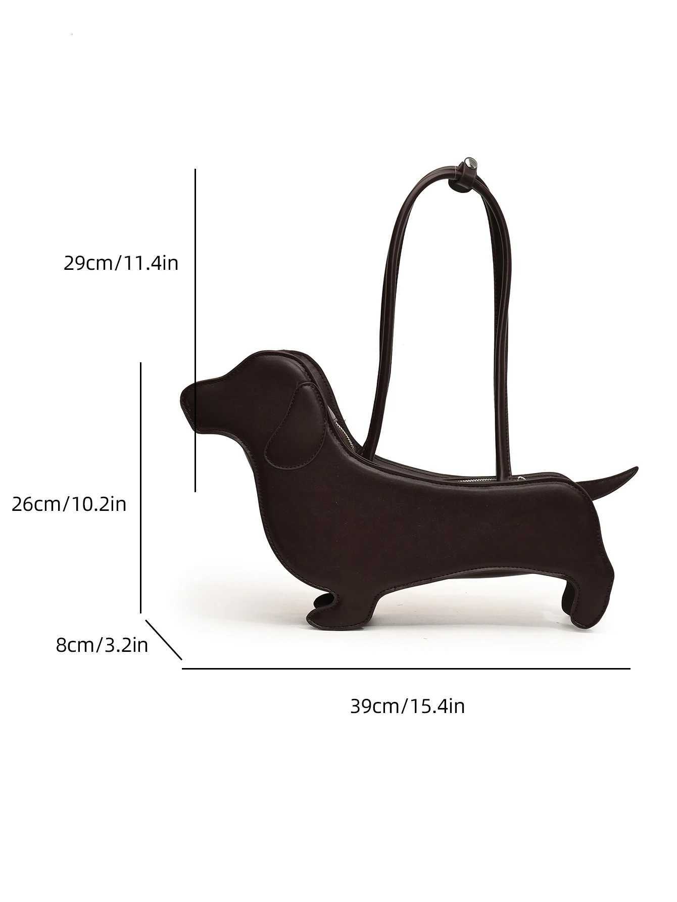 INS threedimensional dachshund shoulder bag pu fabric retro handbag Korean minority design underarm bagW251101
