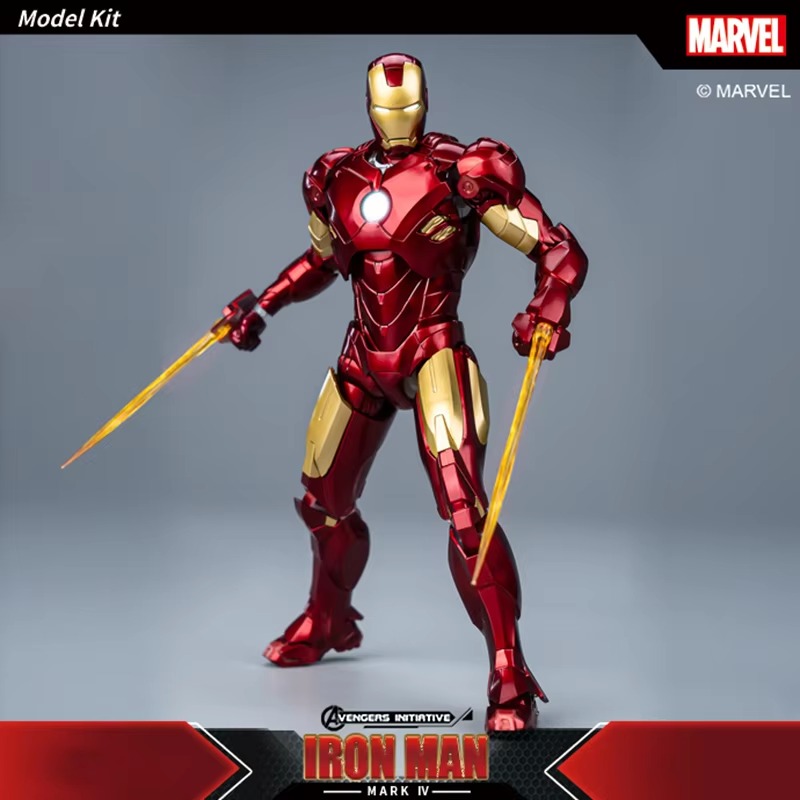 Fondjoy Marvel Avengers Iron Man MK4 1/12 Scale ABS Action Figure, Movable Joints Collectible Model Kit for Boys Adult Collectors, Birthday Gifts
