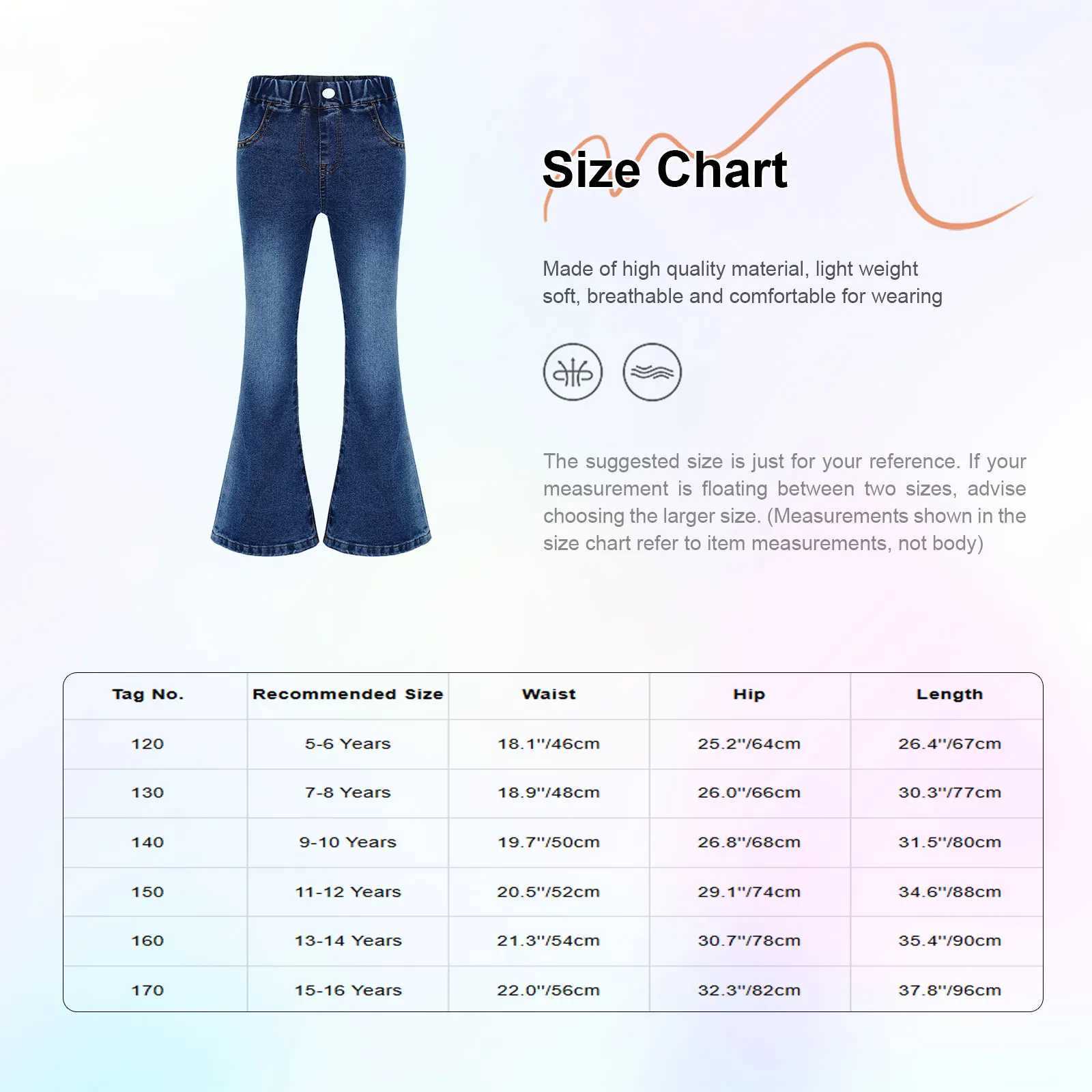 Kids Cowgirl Cute Flare Bootcut Jeans Bell Bottoms Slim Fit Jeans for Girls Casual Denim Long Pants Trousers Streetwear Pants J251031
