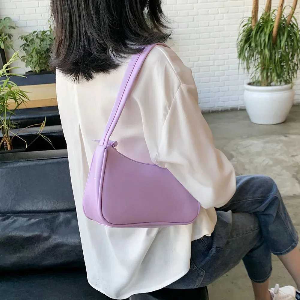Retro Soft PU Leather Women Shoulder Underarm Bags Casual Solid Color Small TopHandle Handbags Ladies Fashion Shoulder BagsW251101