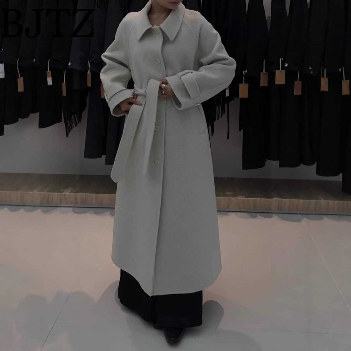 BJTZ 2025 Autumn Winter New Loose MidLength DoubleSided For Women Woolen Oversized DoubleSided Wool Coat JacketT251101