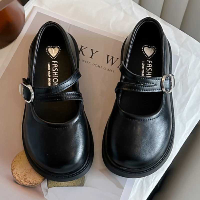 Fashion Girls Shoes British Style Kids Leather Shoe Soft Soled Child Casual Shoes Anti Slip Girl Princess Shoe Simple Kids ShoesT251101