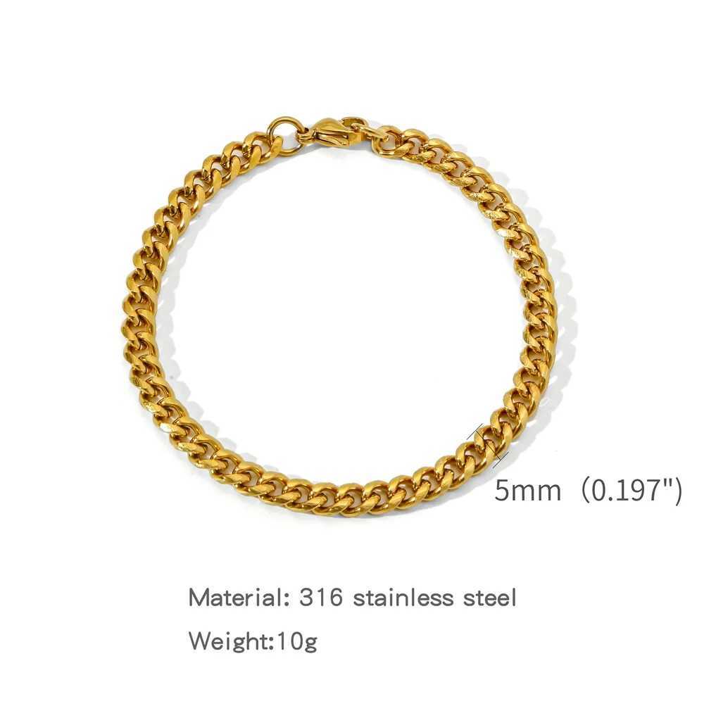 Silver mens stainless steel bracelet hip-hop Cuban chain bracelet fashion accessory Y250329